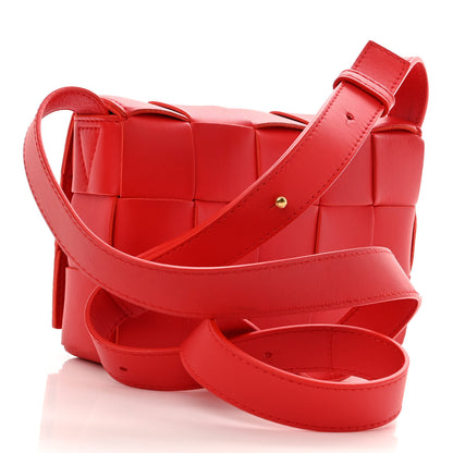 Bottega Veneta Lambskin Maxi Intrecciato Small Cassette Crossbody Bag Bright Red 3 of 11