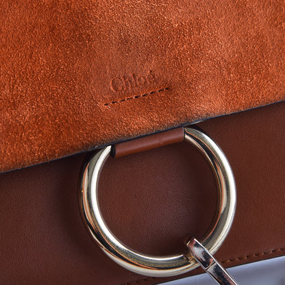 Chloe Suede Calfskin Small Faye Shoulder Bag Tobacco 9 of 10