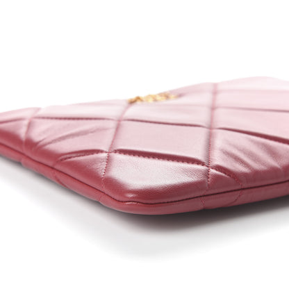 Chanel Goatskin Quilted Large 19 Cosmetic Case Red 6 of 12