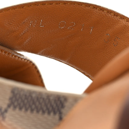 Louis Vuitton Damier Azur Starboard Wedges 35 Tan 10 of 13