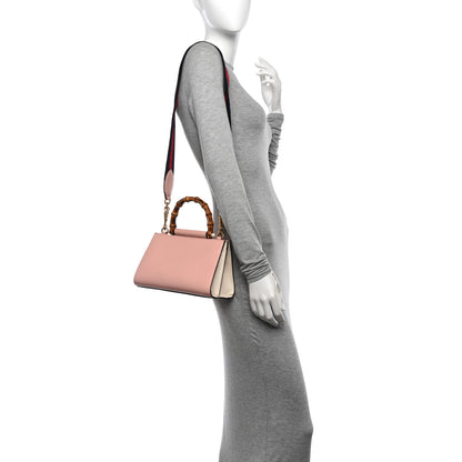 Gucci Nappa Bamboo Web Mini Nymphaea Top Handle Bag Perfect Pink Mystic White 2 of 15
