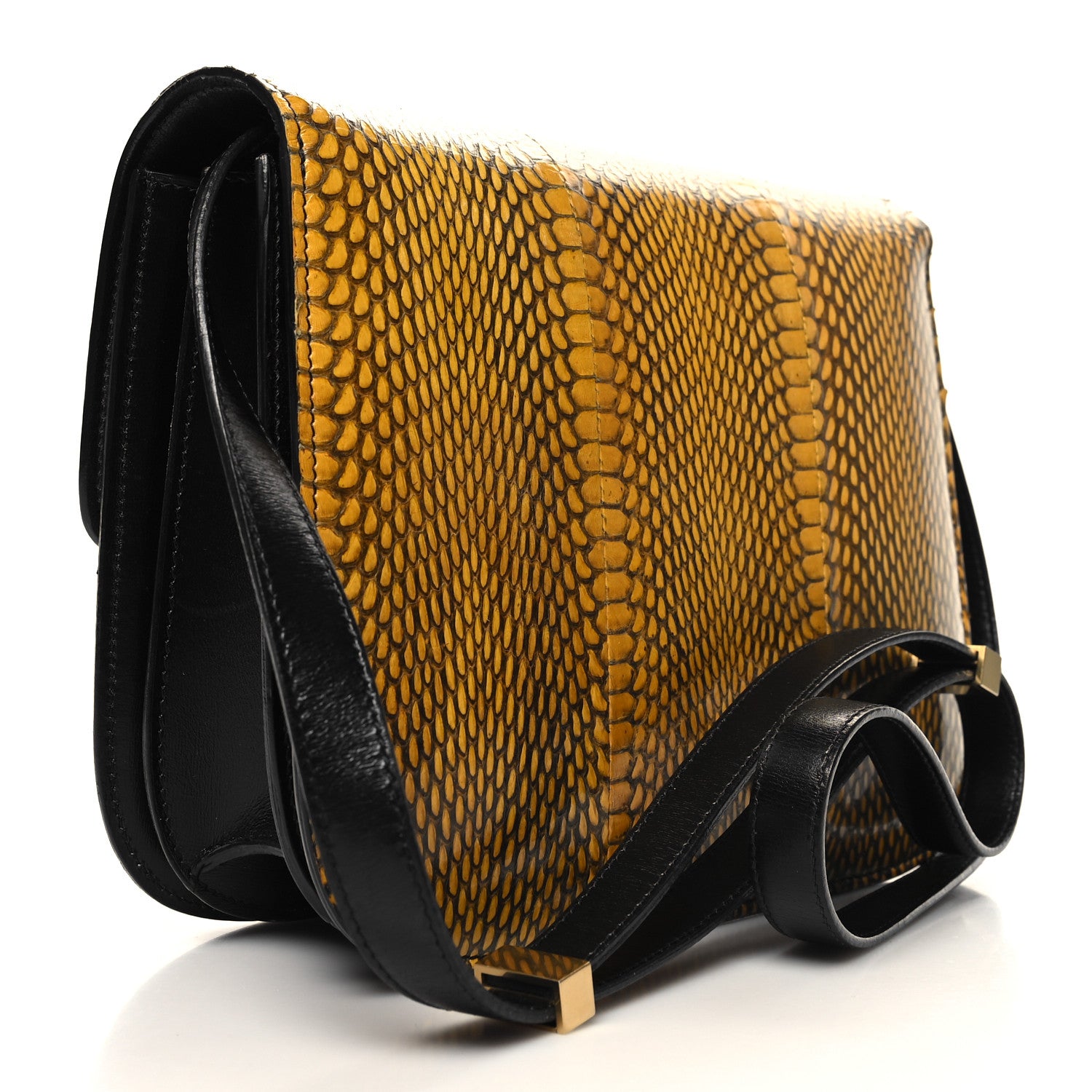 Celine Cobra Calfskin Medium Classic Box Flap Bag Yellow 2 of 10