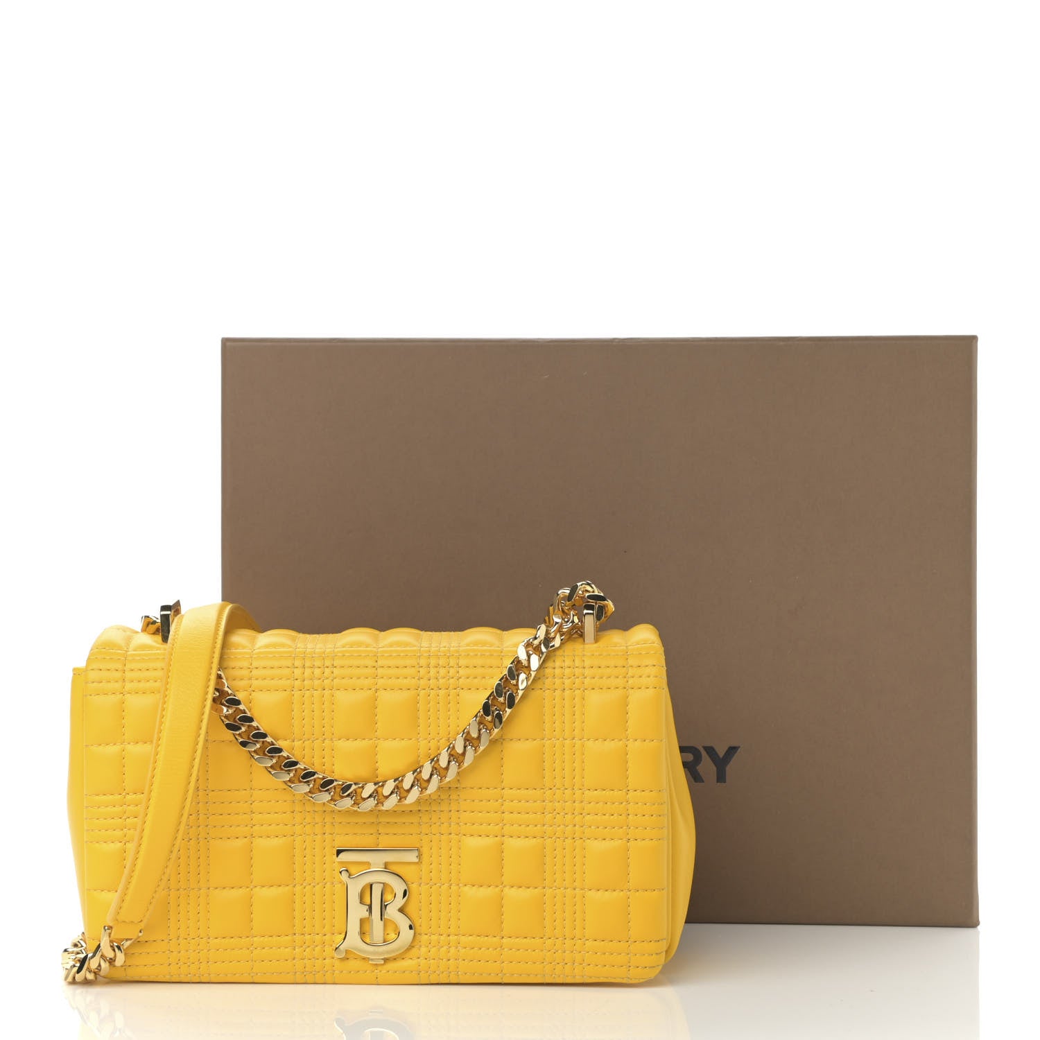 Burberry Lambskin Quilted Small Lola Bag Deep Saffron 12 of 12
