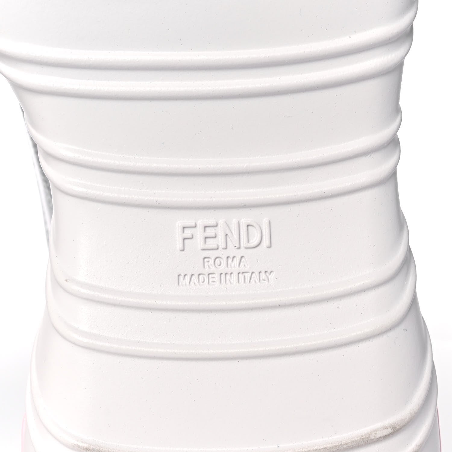 Fendi Calfskin Mesh FF Mens Chunky Sneakers 8 Pink White 6 of 7
