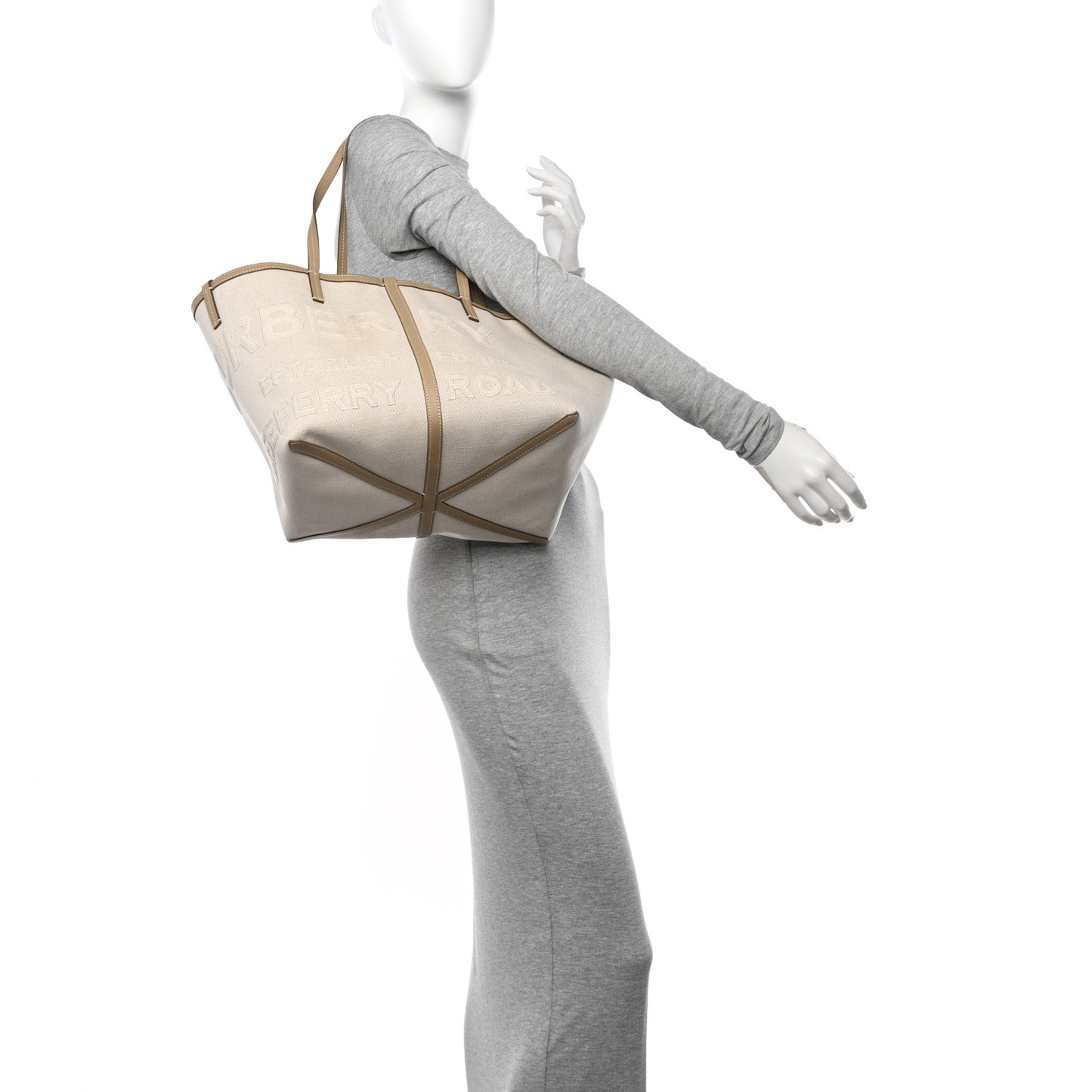 Cotton Canvas Mini Logo Horseferry Tote Bag Off White