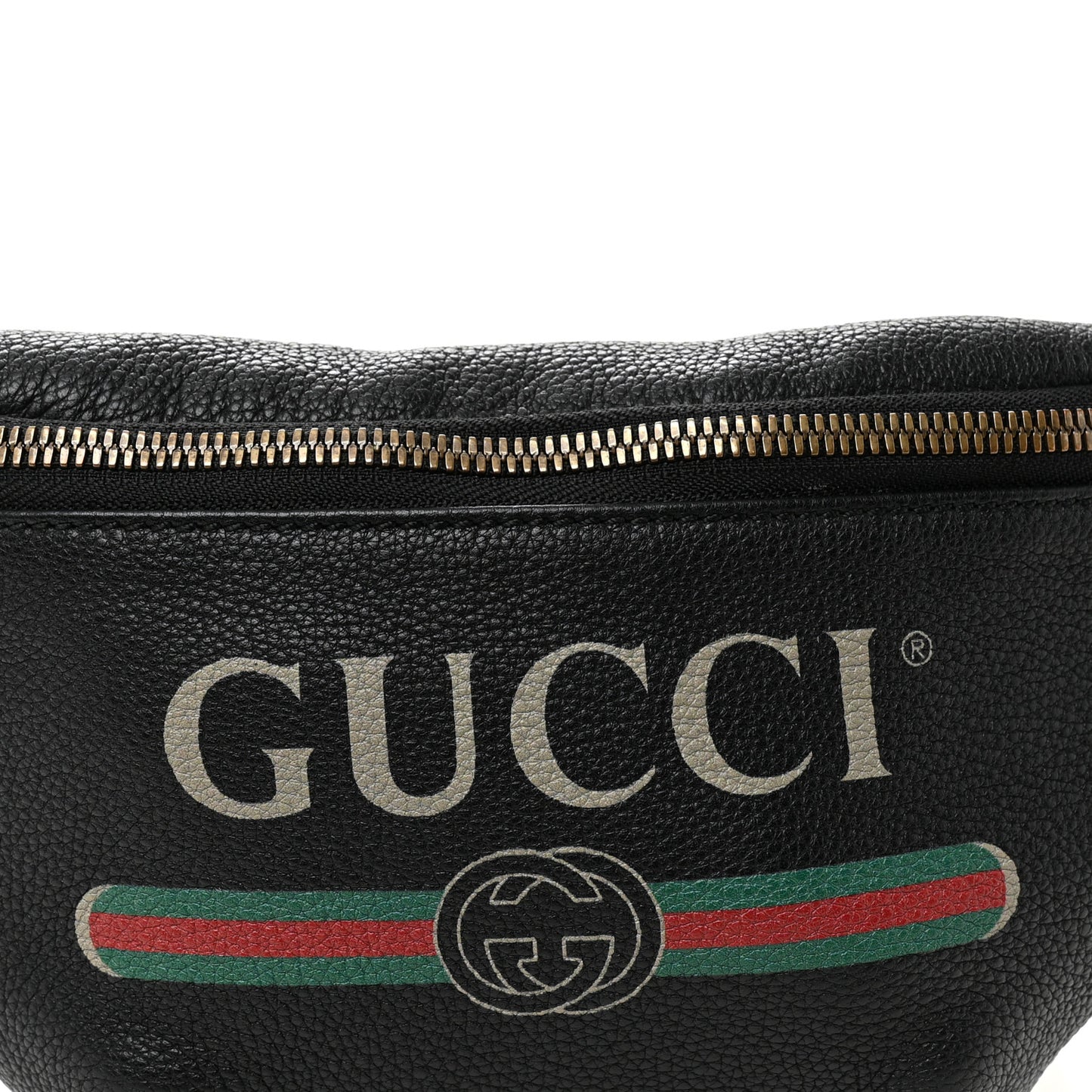 Grained Calfskin Small Logo Belt Bag Black