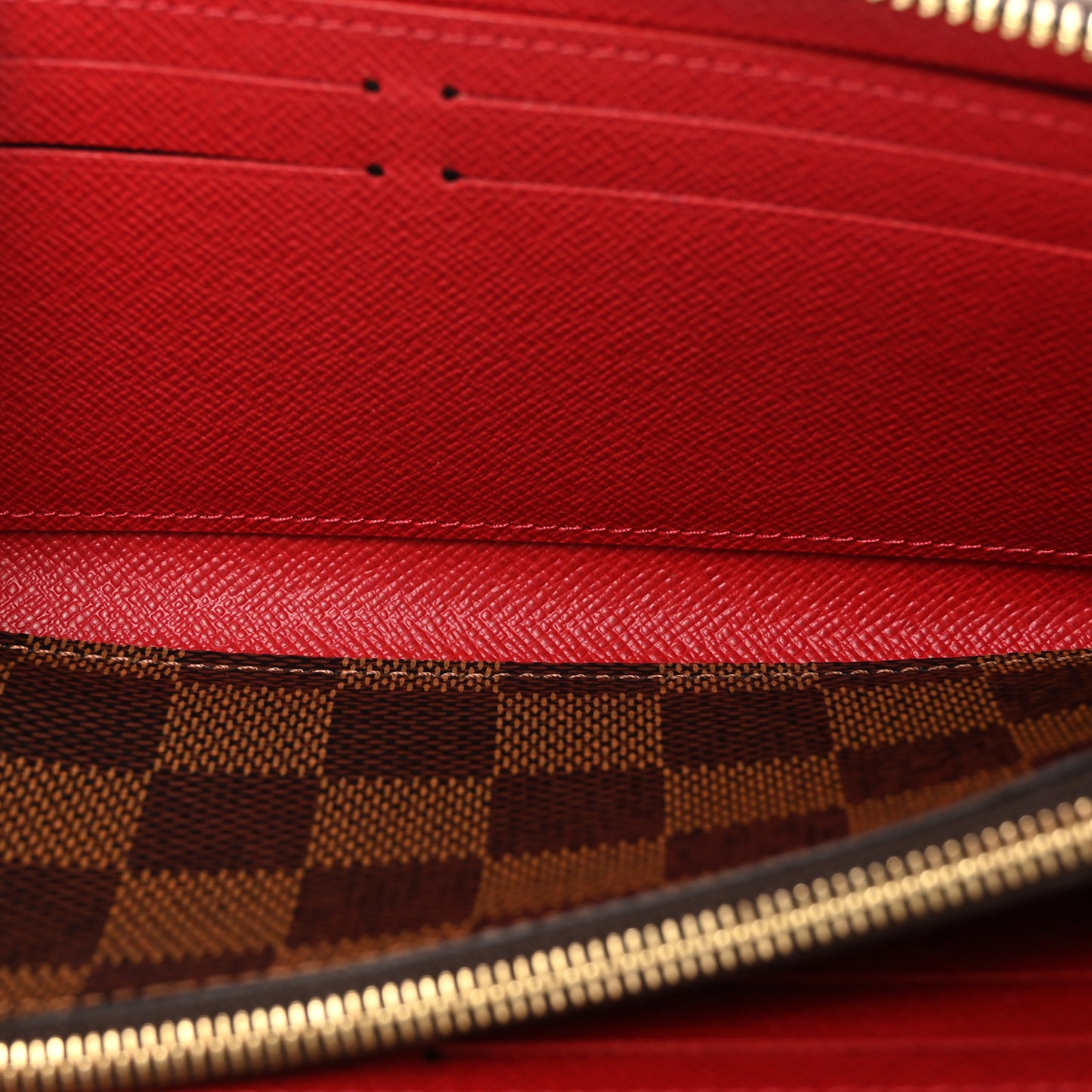 Damier Ebene Clemence Wallet Cherry