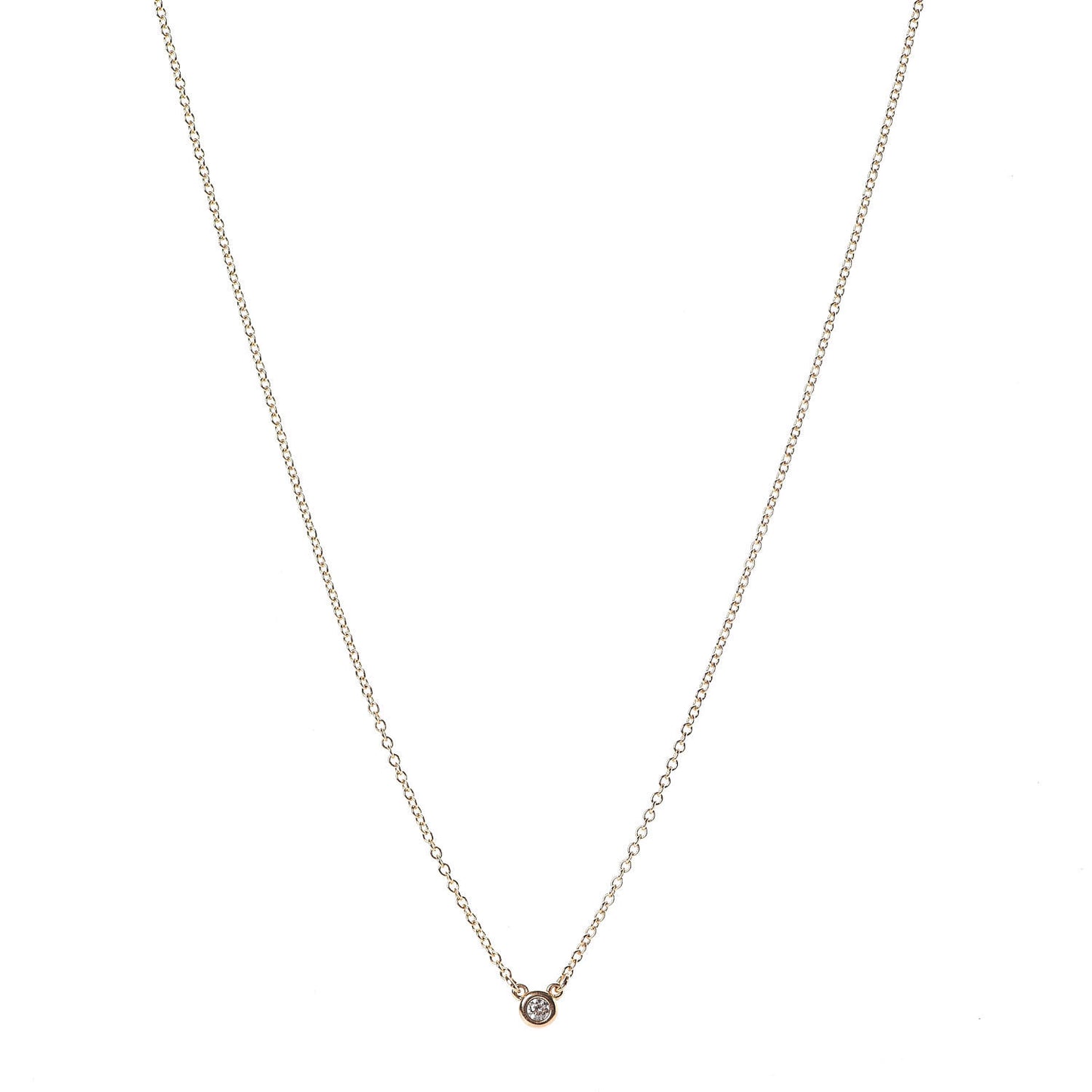 18K Yellow Gold Diamond .03ct Elsa Peretti Diamonds by the Yard Pendant Necklace
