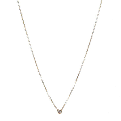 Tiffany 18K Yellow Gold Diamond .03ct Elsa Peretti Diamonds by the Yard Pendant Necklace 1 of 7