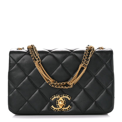 Chanel Lambskin Quilted On And On Small Chain Flap Black 1 of 10