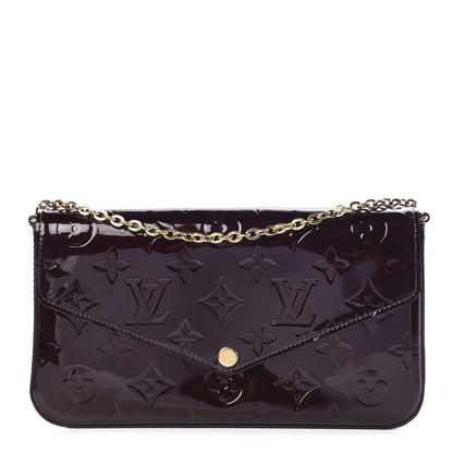 Louis Vuitton Vernis Pochette Felicie Chain Wallet Amarante 1 of 12