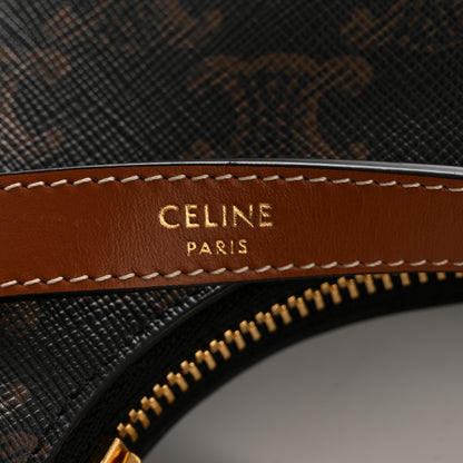 Celine Canvas Calfskin Mini Ava Triomphe Shoulder Bag Tan 6 of 11