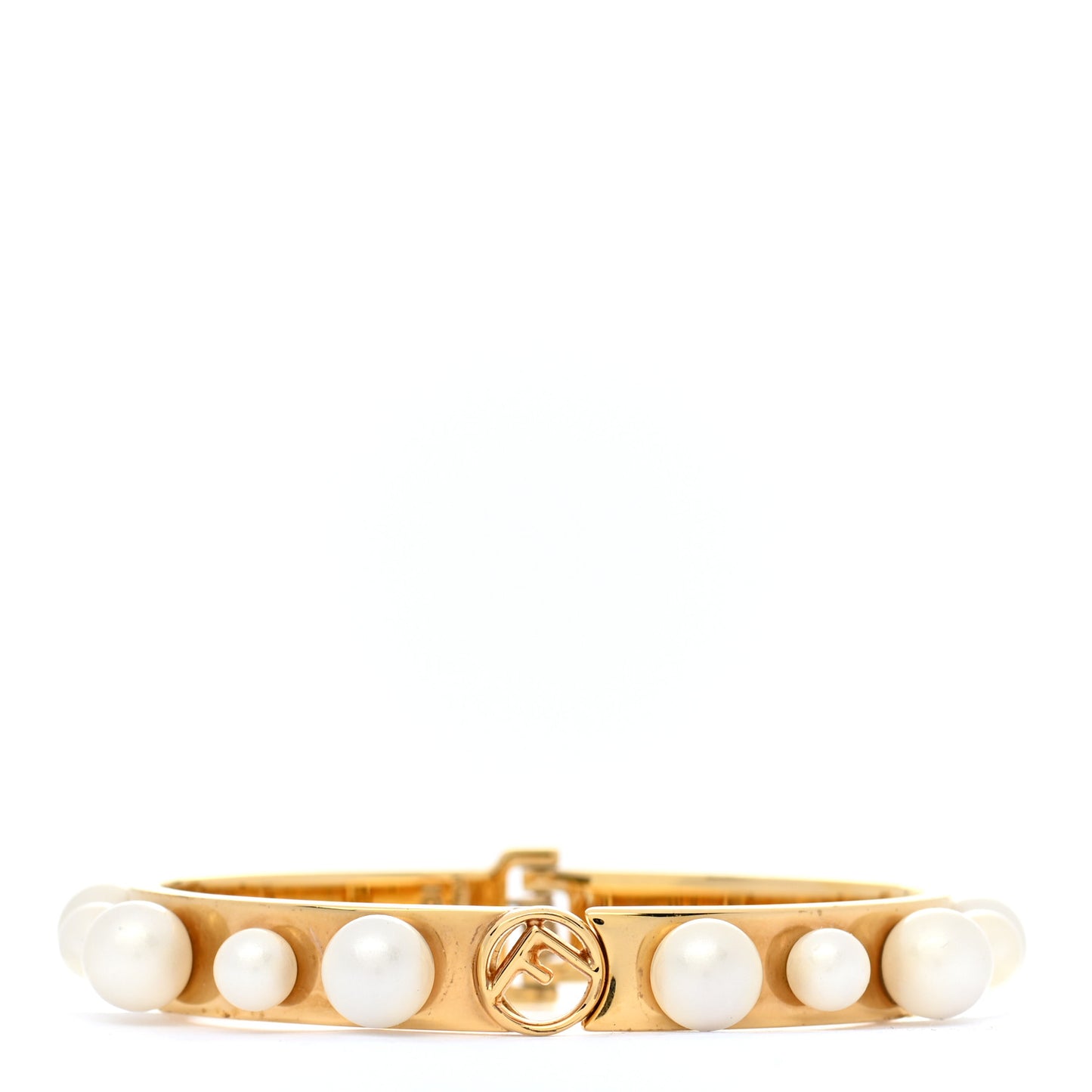 Metal Pearl Logo Bracelet S Gold