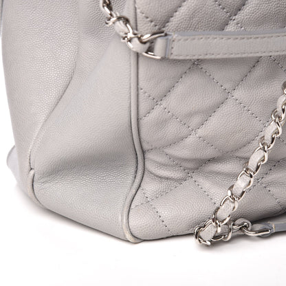 Chanel Caviar Quilted Top Handle Shopping Tote Grey 15 of 18