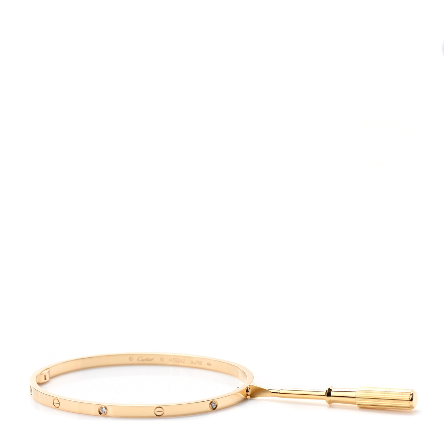 18K Yellow Gold 6 Diamond Small LOVE Bracelet 19