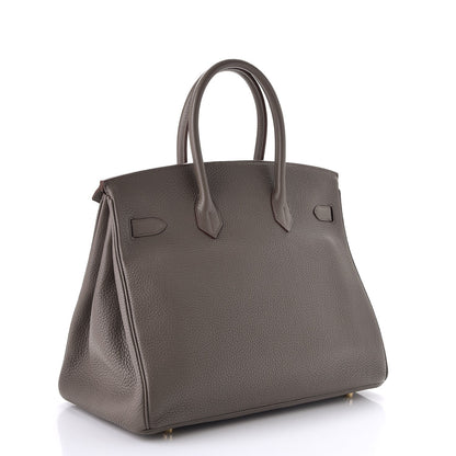Hermes Taurillon Clemence Birkin 35 Etain 3 of 37