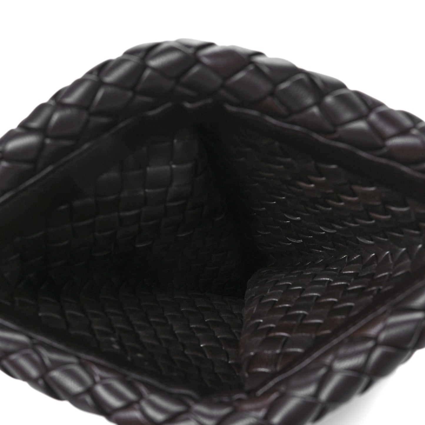 Nappa Intrecciato Crisscross Clutch Fondente