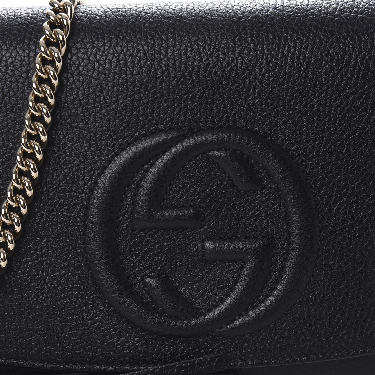 Gucci Pebbled Calfskin Medium Soho Flap Crossbody Black 10 of 10