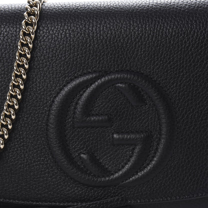 Gucci Pebbled Calfskin Medium Soho Flap Crossbody Black 10 of 10