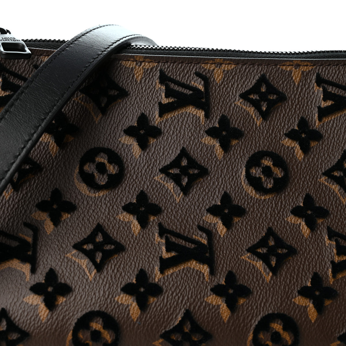 Monogram Tuffetage Triangle Messenger Black
