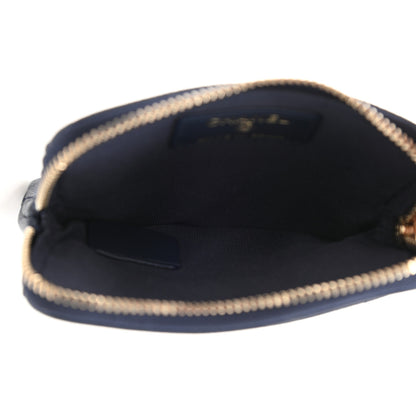 Chanel Caviar Quilted Crystal Zip Card Holder Wallet Navy 5 of 8