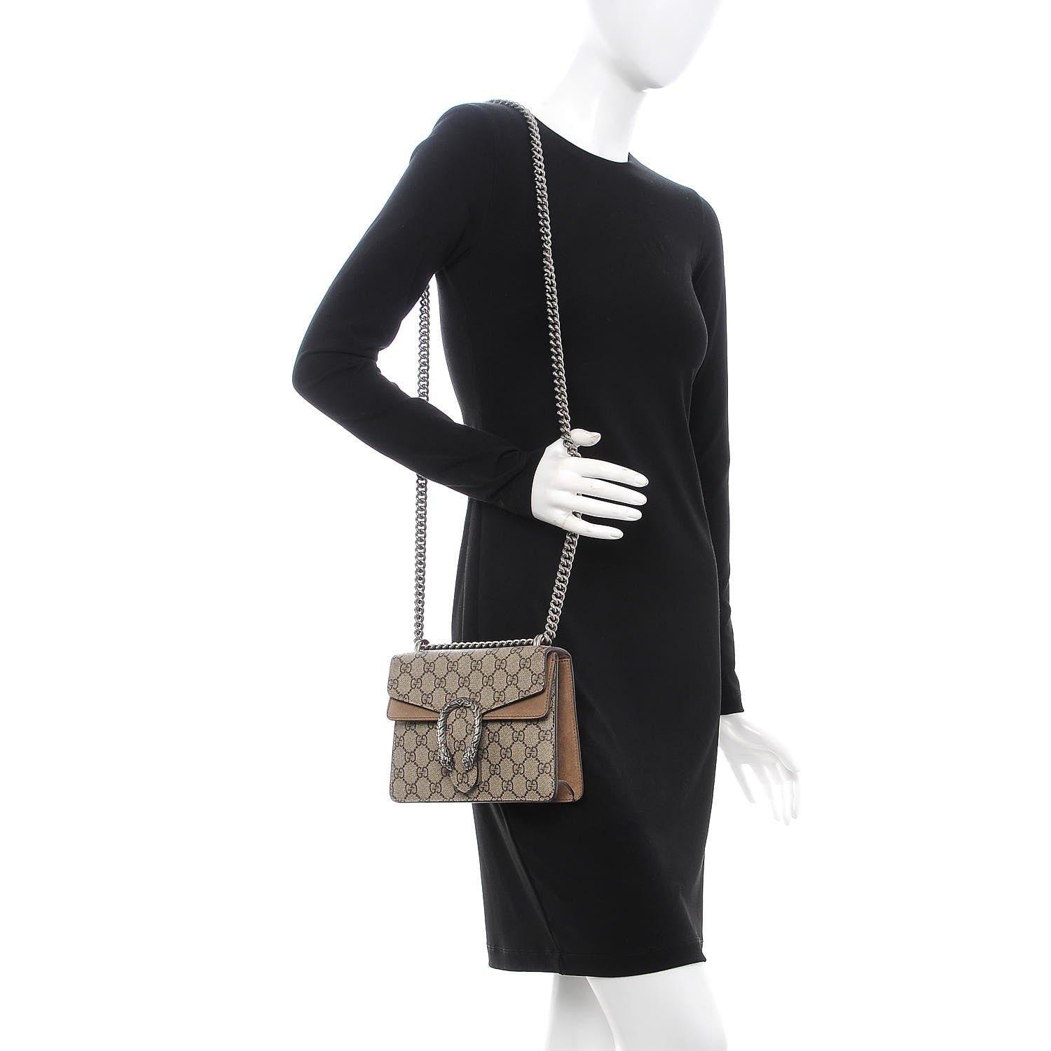 Gucci GG Supreme Monogram Mini Dionysus Shoulder Bag Taupe 2 of 11