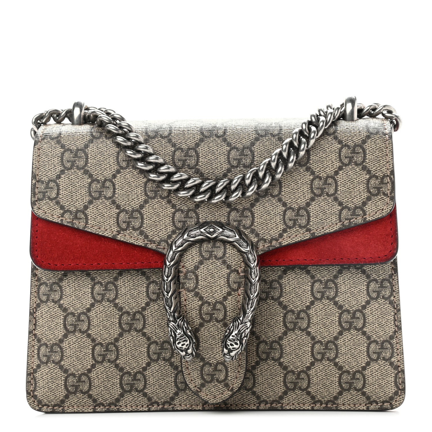 Gucci GG Supreme Monogram Mini Dionysus Shoulder Bag Hibiscus Red 1 of 10