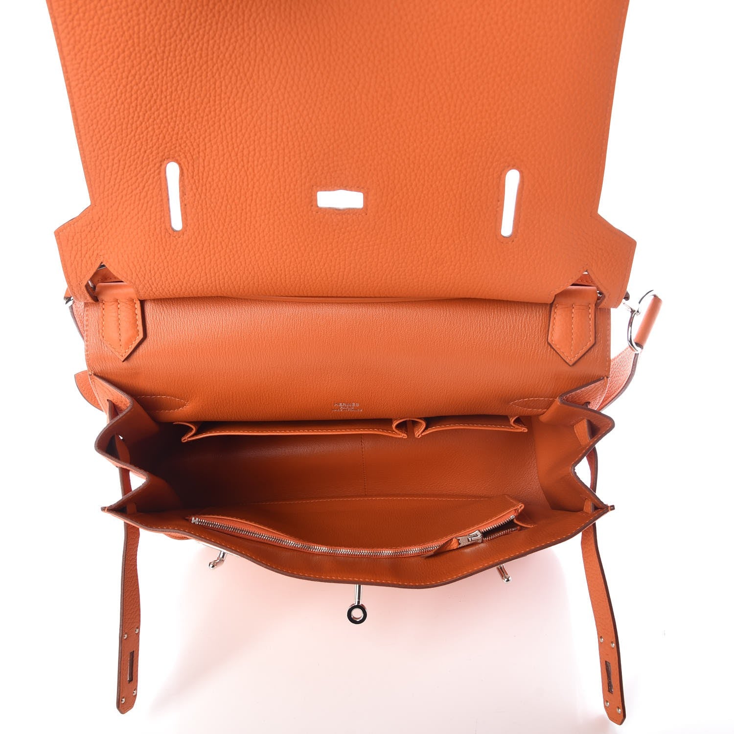 Hermes Taurillon Clemence Jypsiere 34 Orange 5 of 9