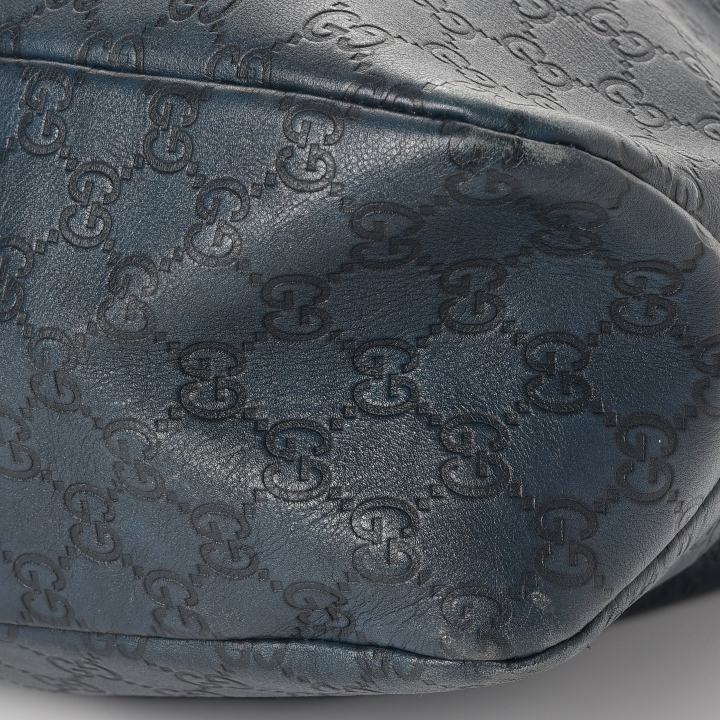 Guccissima Large Horsebit Chain Hobo Blue