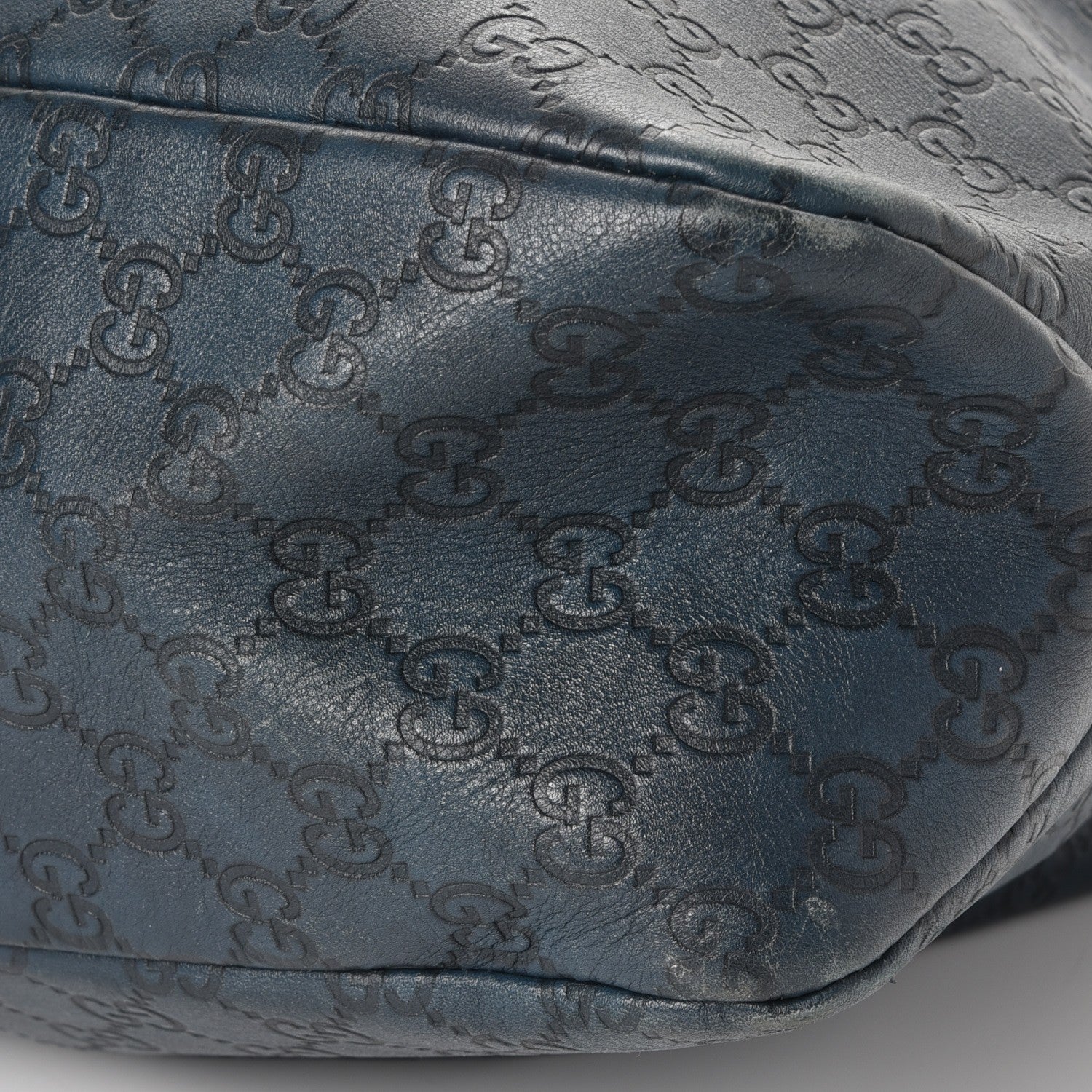 Gucci Guccissima Large Horsebit Chain Hobo Blue 14 of 15
