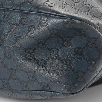 Gucci Guccissima Large Horsebit Chain Hobo Blue 14 of 15
