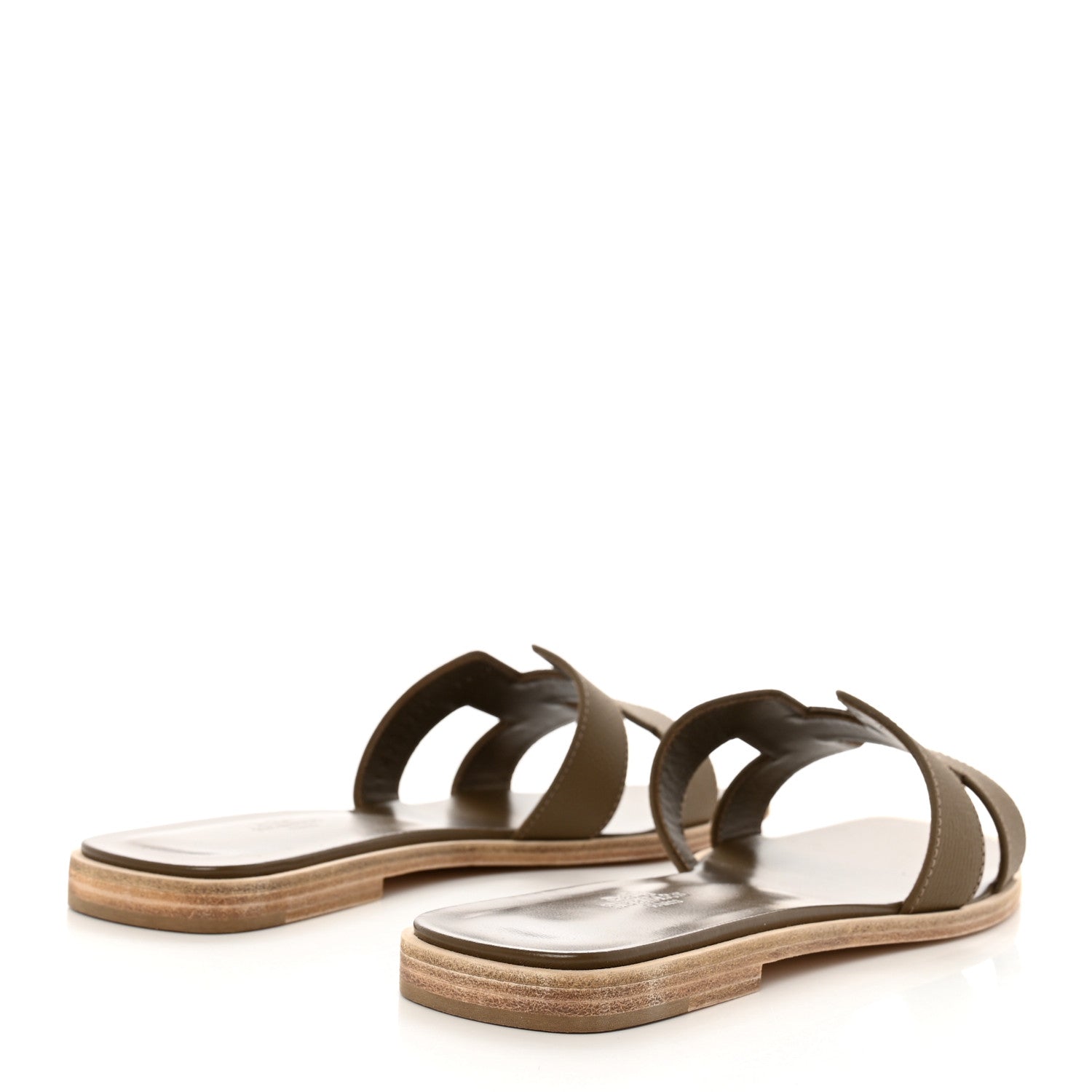 Hermes Epsom Oran Sandals 38.5 Etoupe 4 of 9