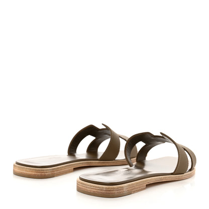 Hermes Epsom Oran Sandals 38.5 Etoupe 4 of 9