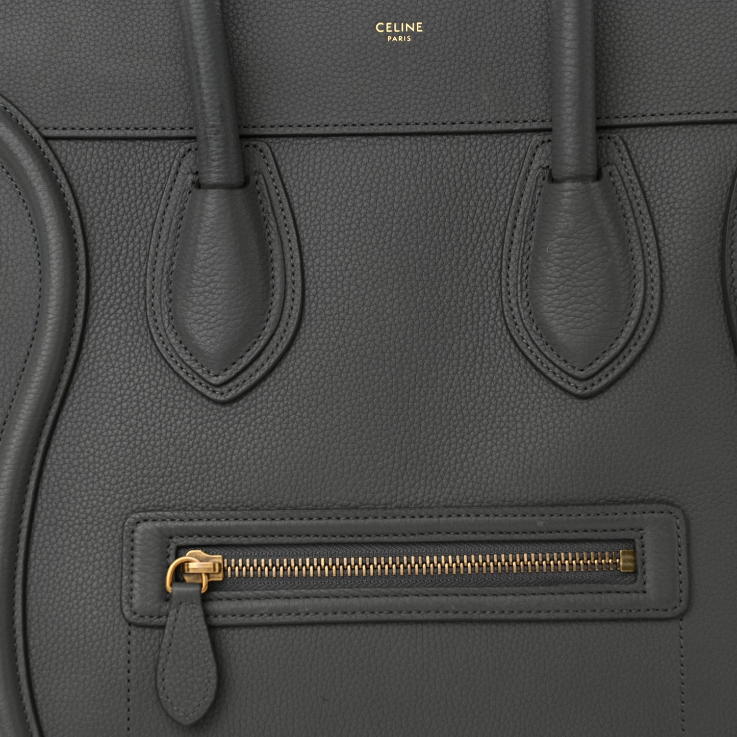 Drummed Calfskin Mini Luggage Kohl
