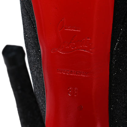 Christian Louboutin Glitter Lady Peep Sling 150 Pumps 38 Black Red 7 of 9