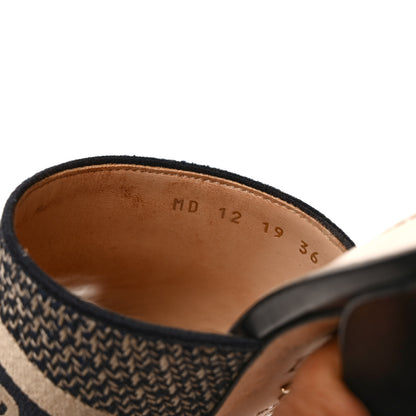 Christian Dior Cotton Embroidered Dway 85mm Slide Sandals 36 Deep Blue 8 of 8