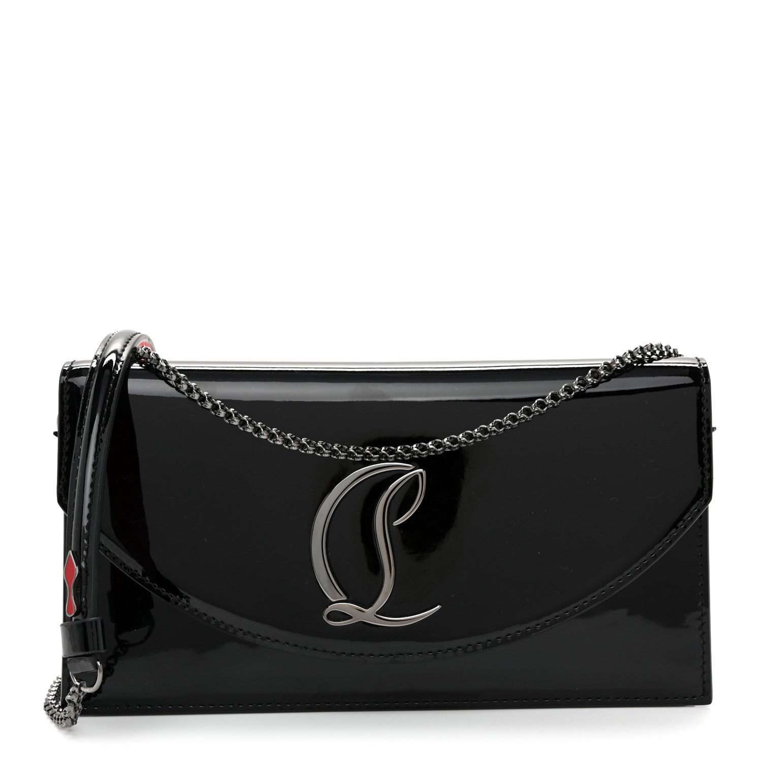Christian Louboutin Patent Calfskin Loubi54 Crossbody Clutch Black 1 of 9