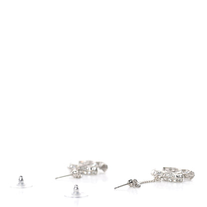 Chanel Baguette Crystal CC Drop Earrings Silver 3 of 5
