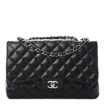 Chanel Lambskin Quilted Jumbo Single Flap Black 1 of 11