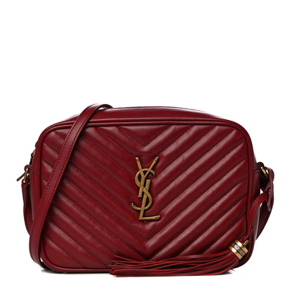 Saint Laurent Calfskin Matelasse Monogram Lou Camera Bag Red 1 of 10