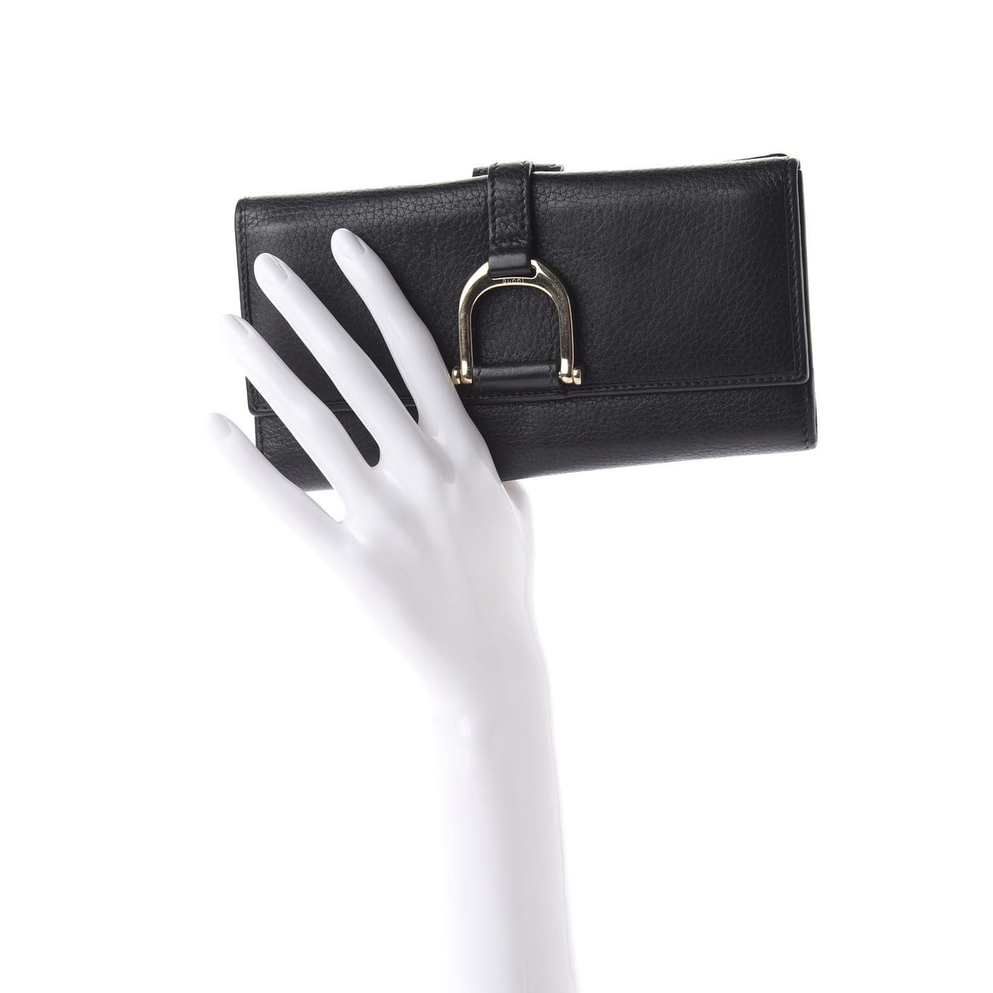 Calfskin Stirrup Continental Wallet Black