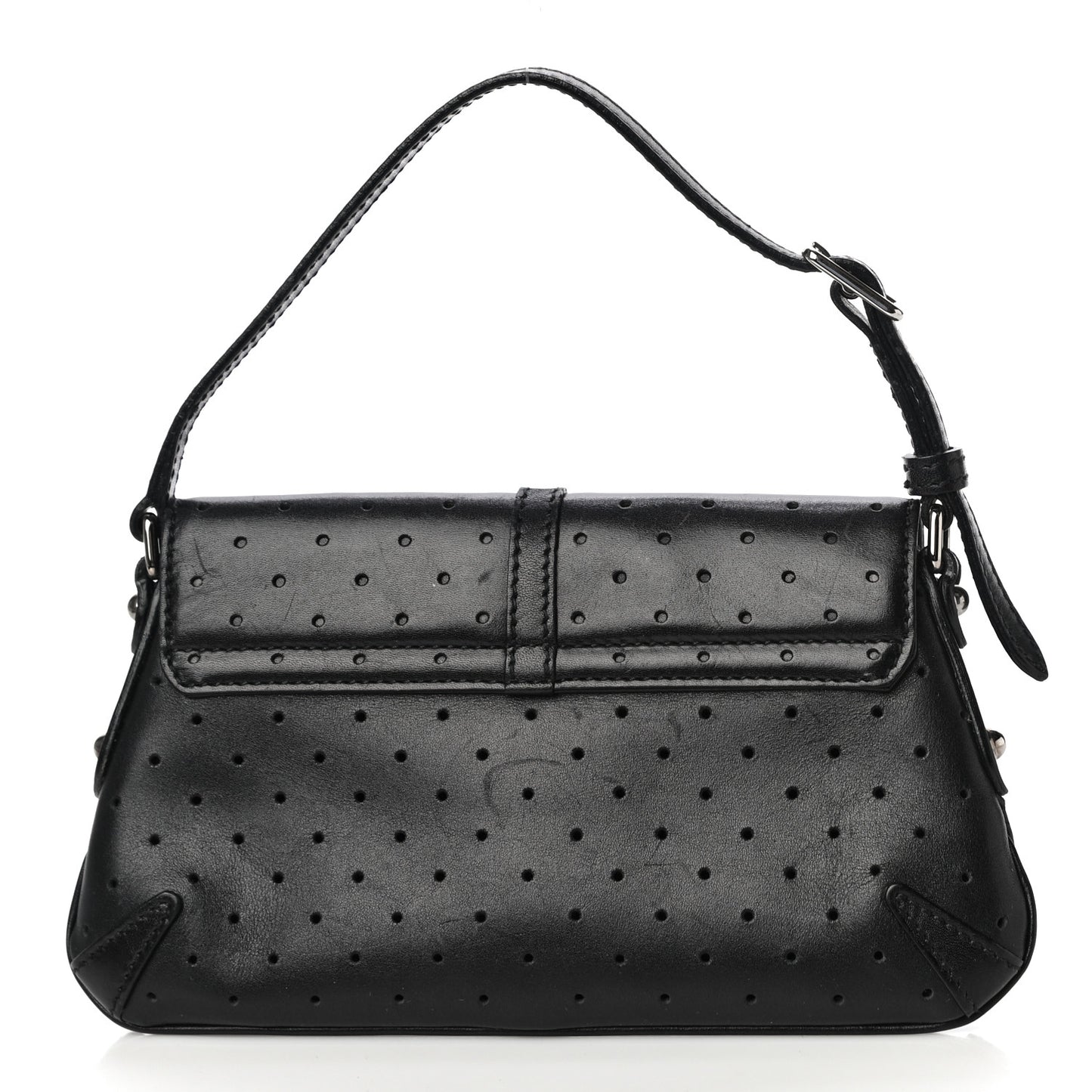 Calfskin Perforated GG Pochette Black