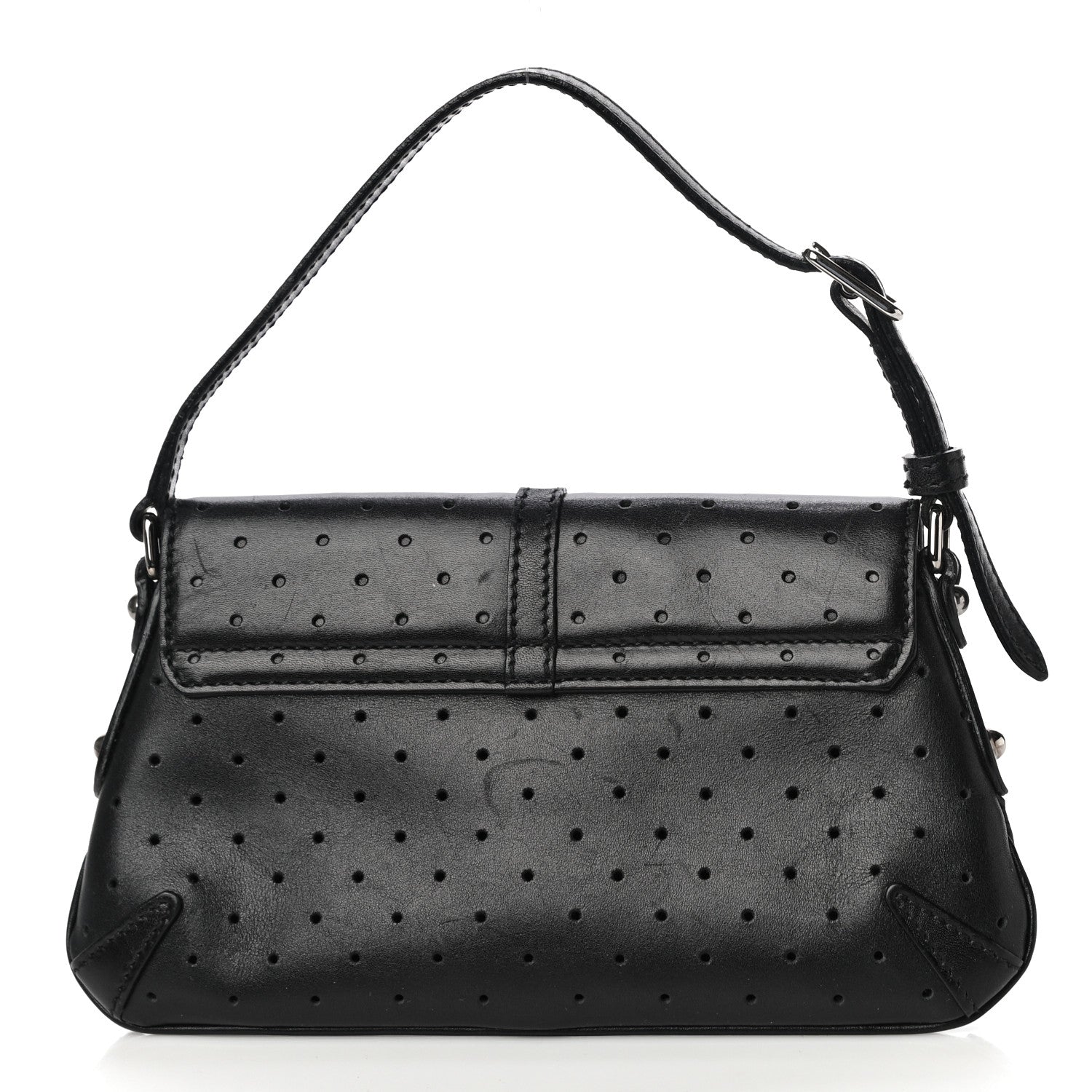 Gucci Calfskin Perforated GG Pochette Black 11 of 19