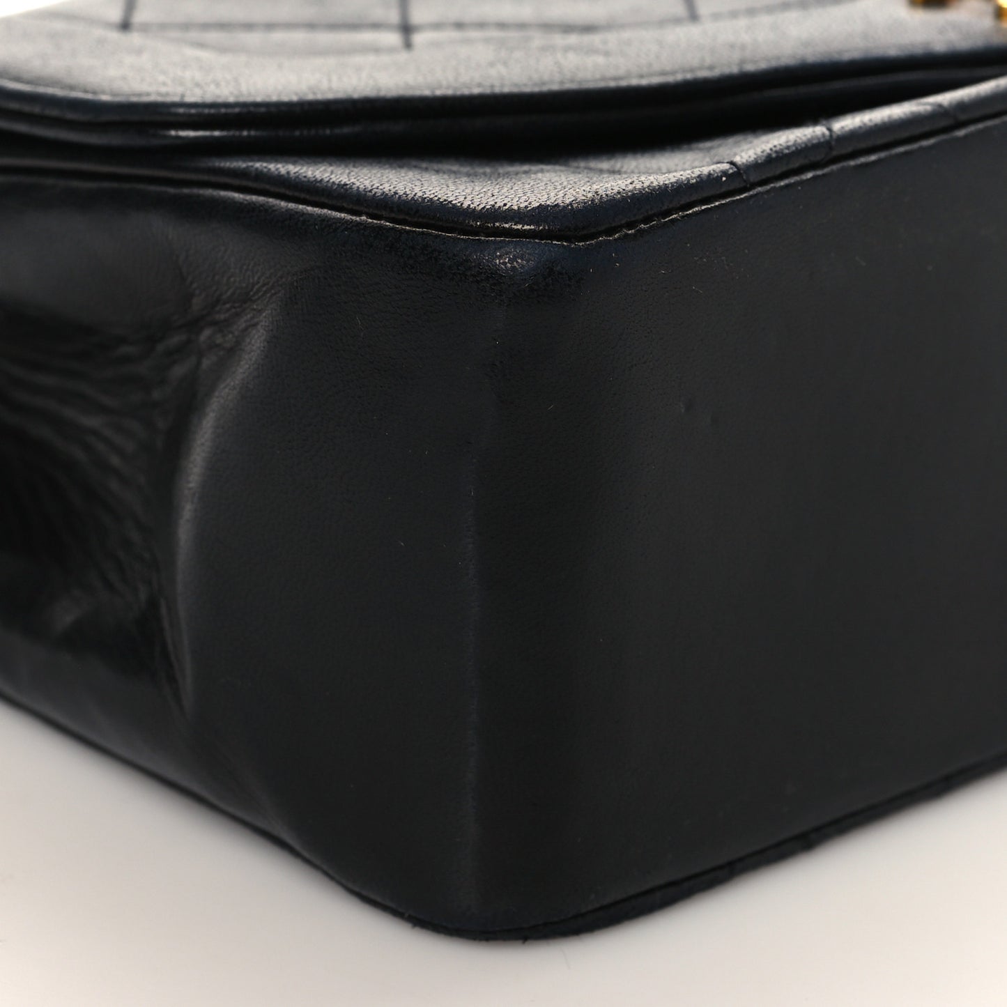 Lambskin Quilted Small Single Flap Black