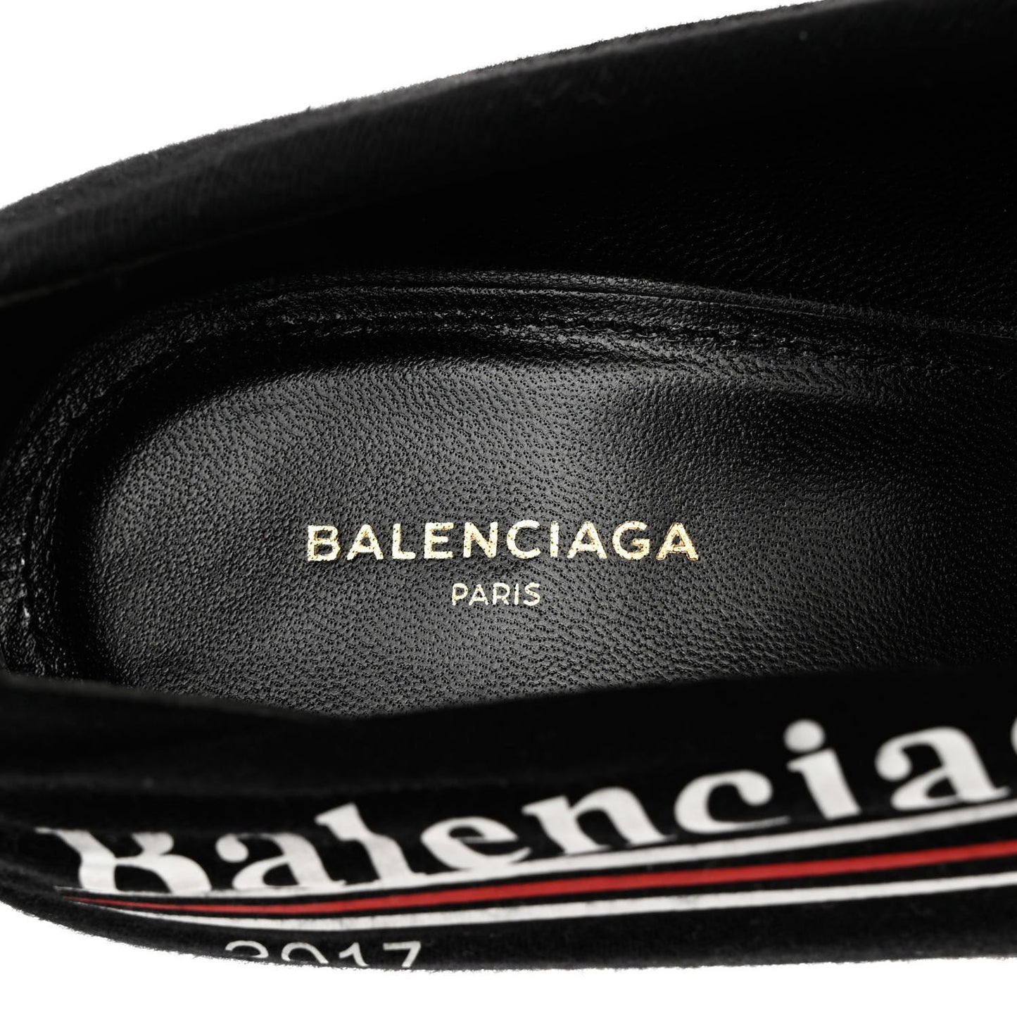 Jersey Crepe Political Campaign Logo Knife 115 Pointed Pumps 38 Black White Rouge