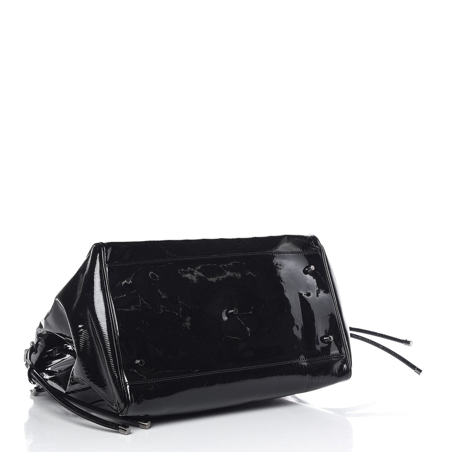 Patent Check Embossed Small Bilmore Tote Black