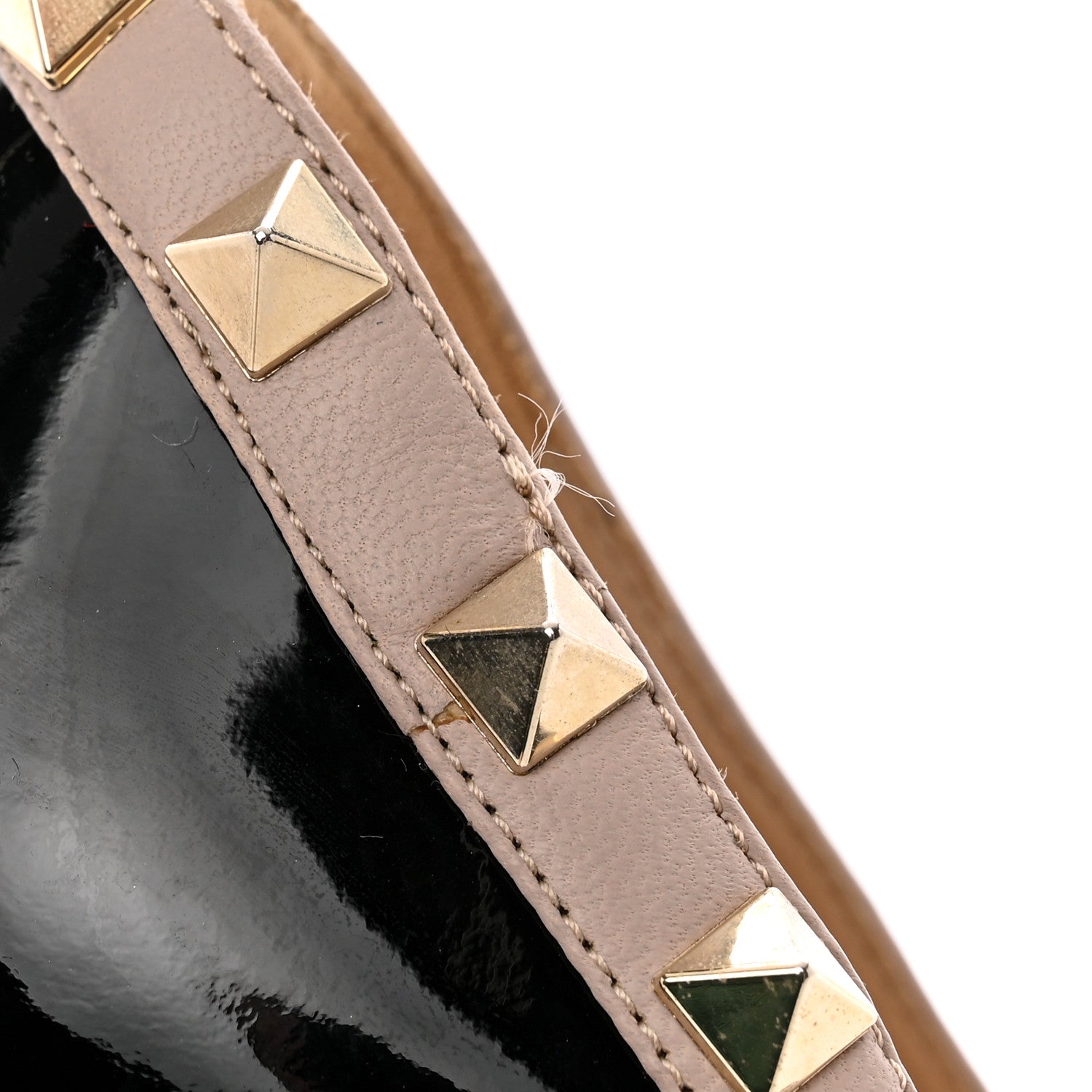 Valentino Garavani Patent Rockstud 70mm Wedges 38 Black Poudre 16 of 27