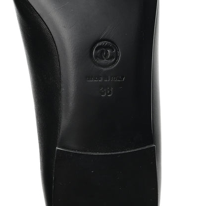 Chanel Lambskin Patent Cap Toe Ballerina Flats 38 Black 6 of 10
