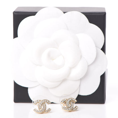 Chanel Crystal Mini CC Earrings Gold 5 of 5