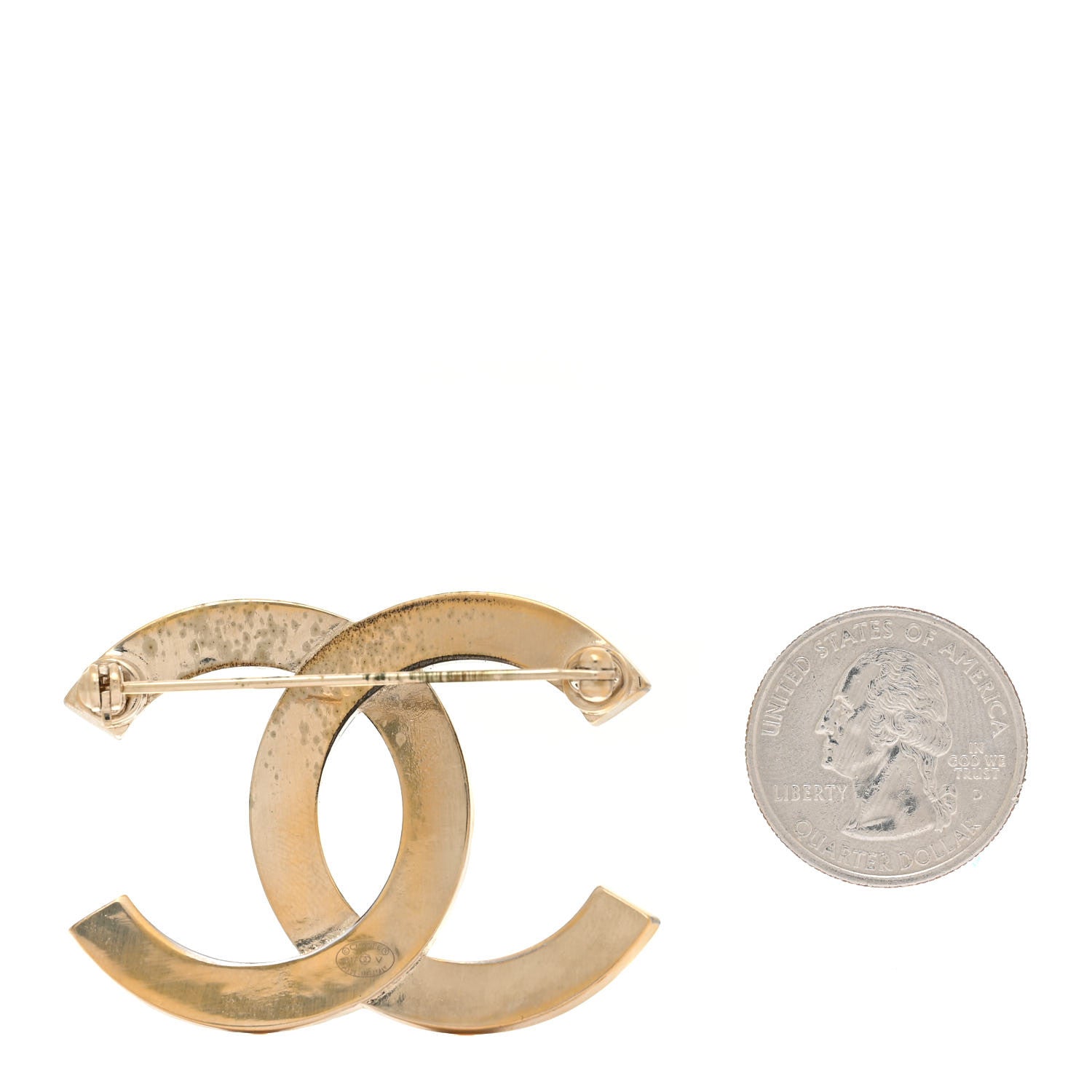 Chanel Baguette Crystal Quilted CC Brooch Gold 3 of 10